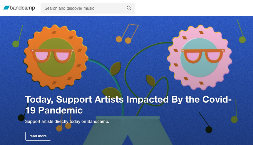 Bandcamp a lancé une belle initiative et fait don de 100% des revenus de ventes directement aux artistes